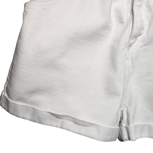 Greene St Denim Women Shorts, High Rise Paper Bag Waist White Jean Shorts, Sz 29 - Picture 6 of 10